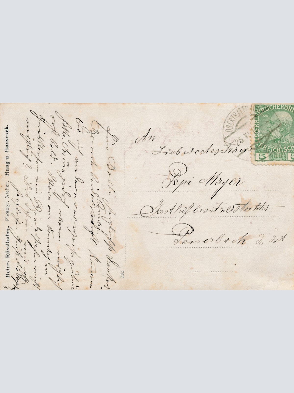 AK Annodazumals aus Obertrattnach Mann mit Hund Ansichtskarte (15871)