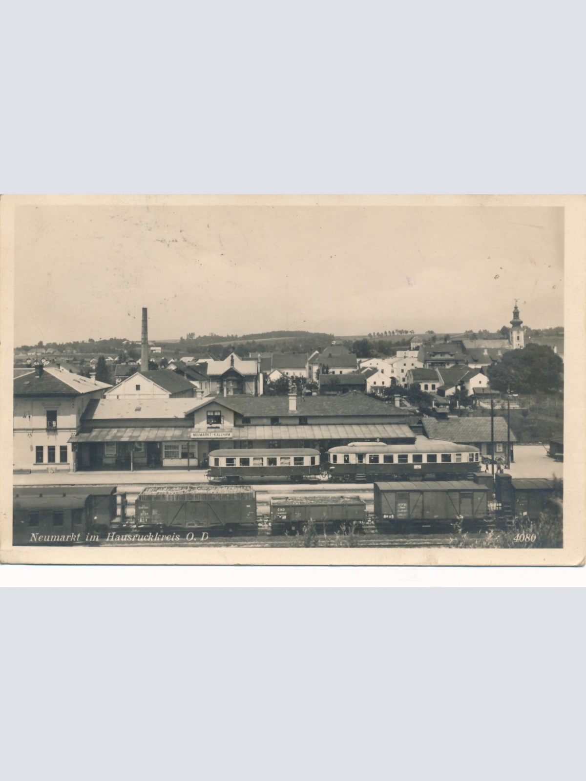 AK aus Neumark mit Bahnhof Oberösterreich Ansichtskarte (15253)
