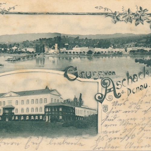 AK gruss von Aschach an der Donau OÖ Ansichtskarte (15335)
