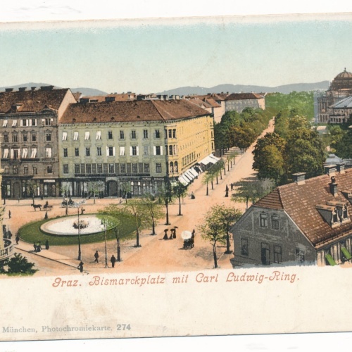 AK aus Graz Bismarckplatz Steiermark Ansichtskarte (15898)