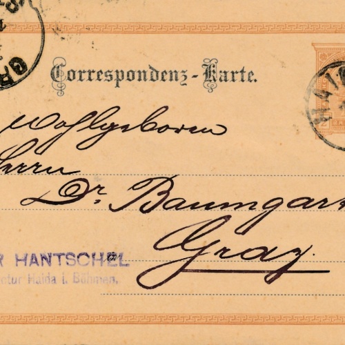 2 Kreuzer - Ganzsachen - Karte aus Haida (16218)