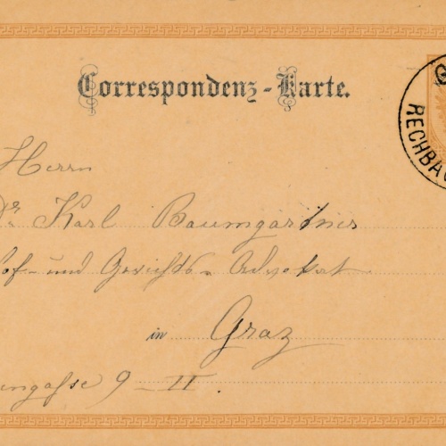 2 Kreuzer - Ganzsachen - Karte aus Graz (16217)