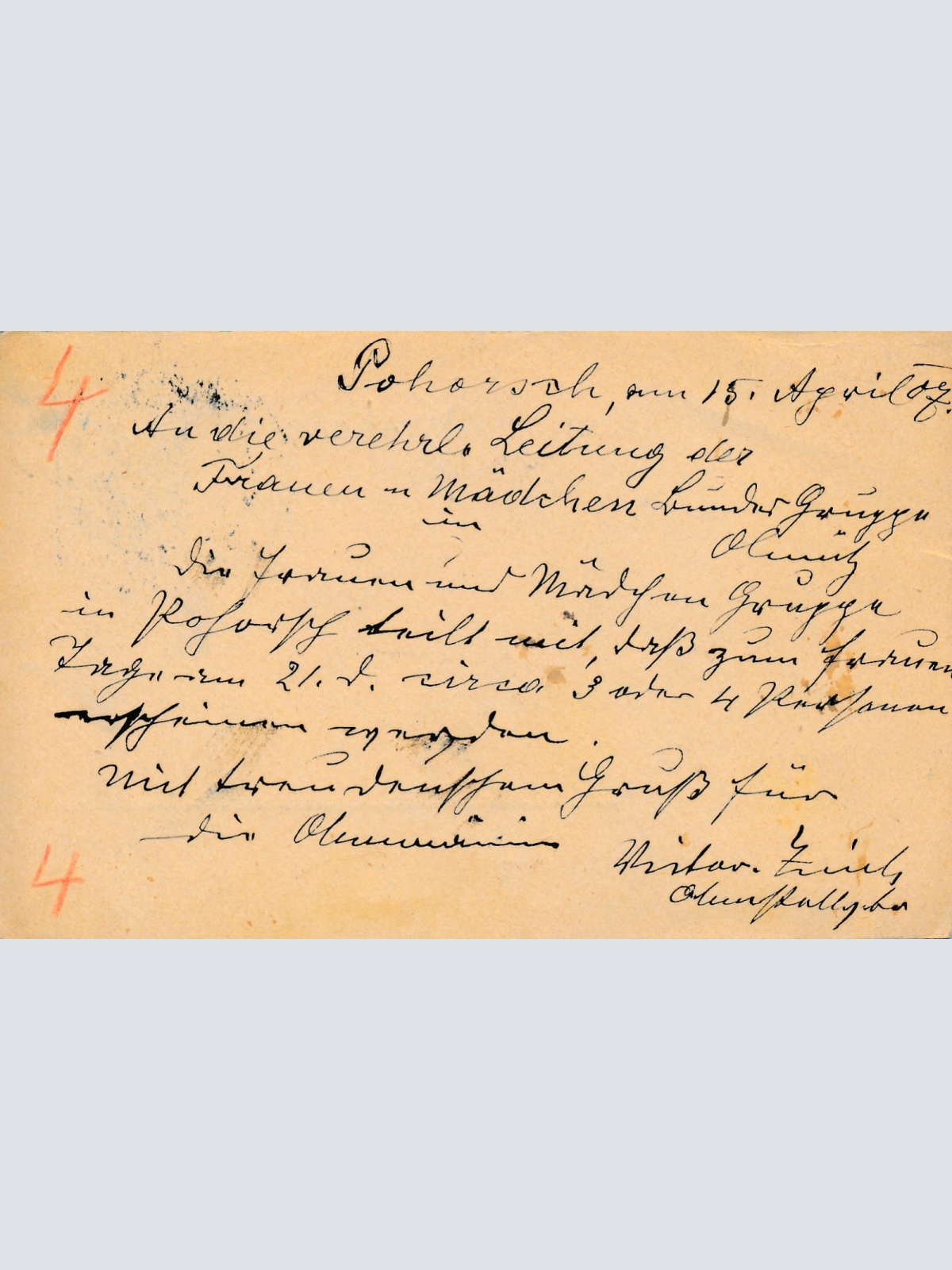 5 Heller Ganzsachen - Karte aus Dolein (16213)