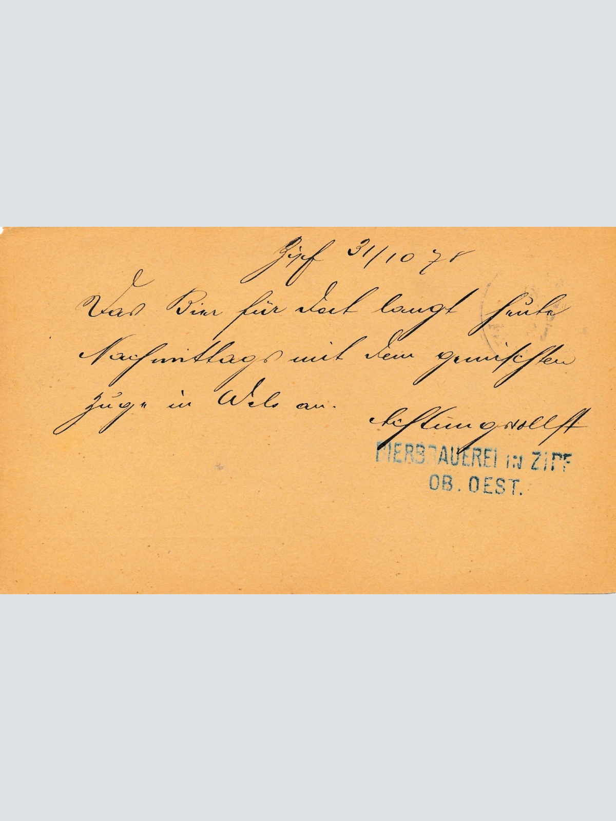 2 Kreuzer - Ganzsachen - Karte aus Zipe (16224)