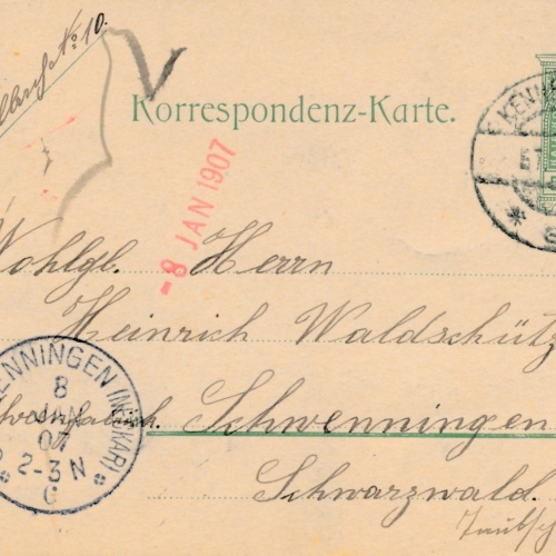 5 Heller Ganzsachen - Karte 1904 aus Kennelbach (16201)