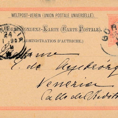 5 Kreuzer Ganzsachen - Karte aus Görz (16263)