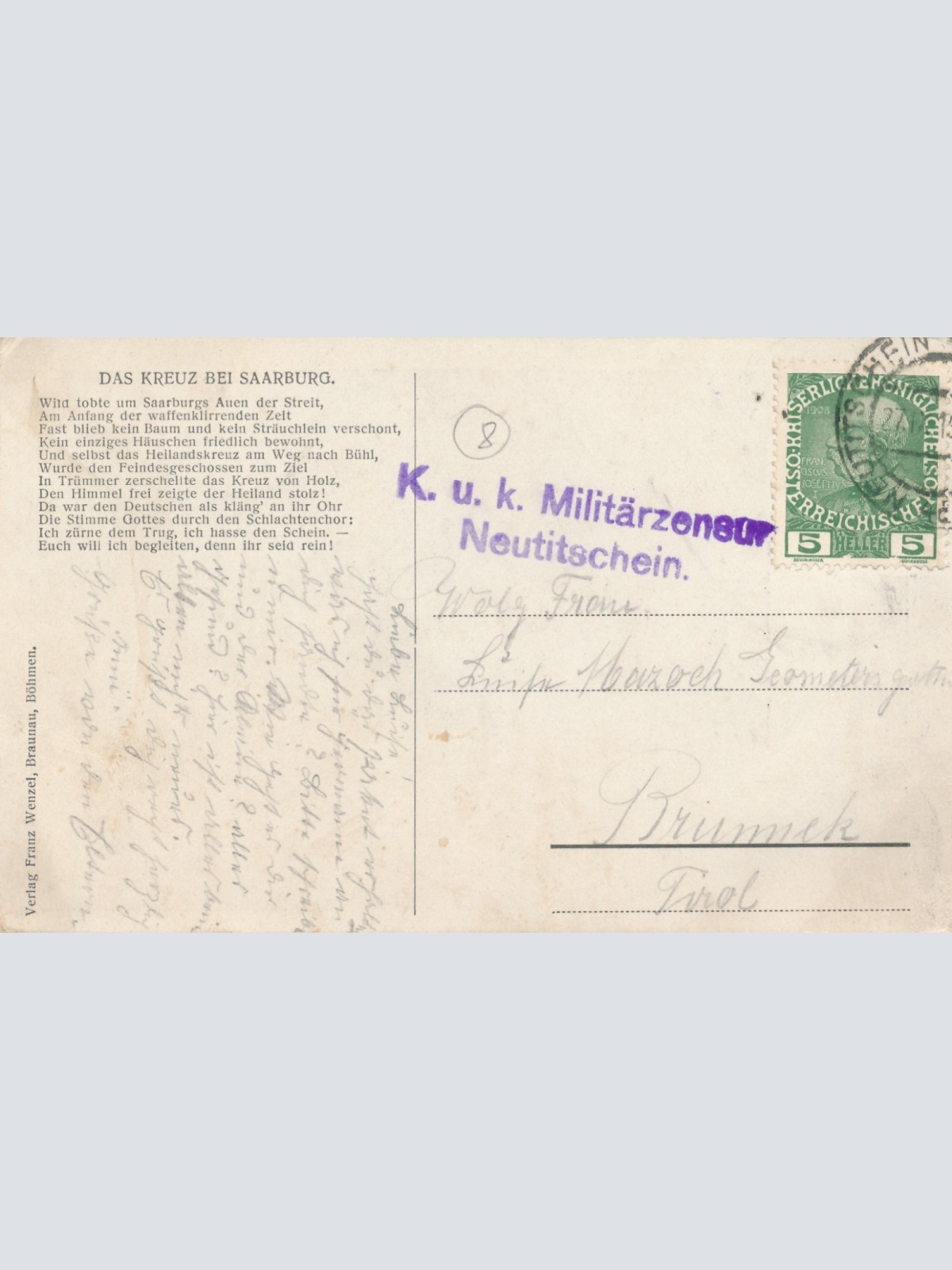 KuK Militärzensur Neutitschein Ansichtskarte (16162)