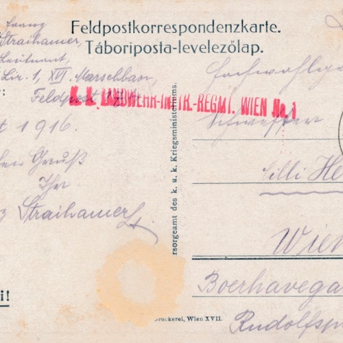 KuK Landwehr Regi. Wien No. 1 Ansichtskarte (16167)