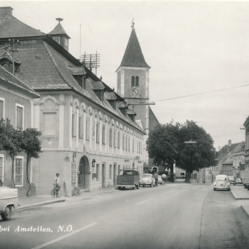AK aus Strengberg bei Amstetten Oldtimer Niederösterreich Ansichtskarte (15350)