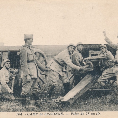 AK Camp de Sissionne Piece de 75 au tir Ansichtskarte (15735)