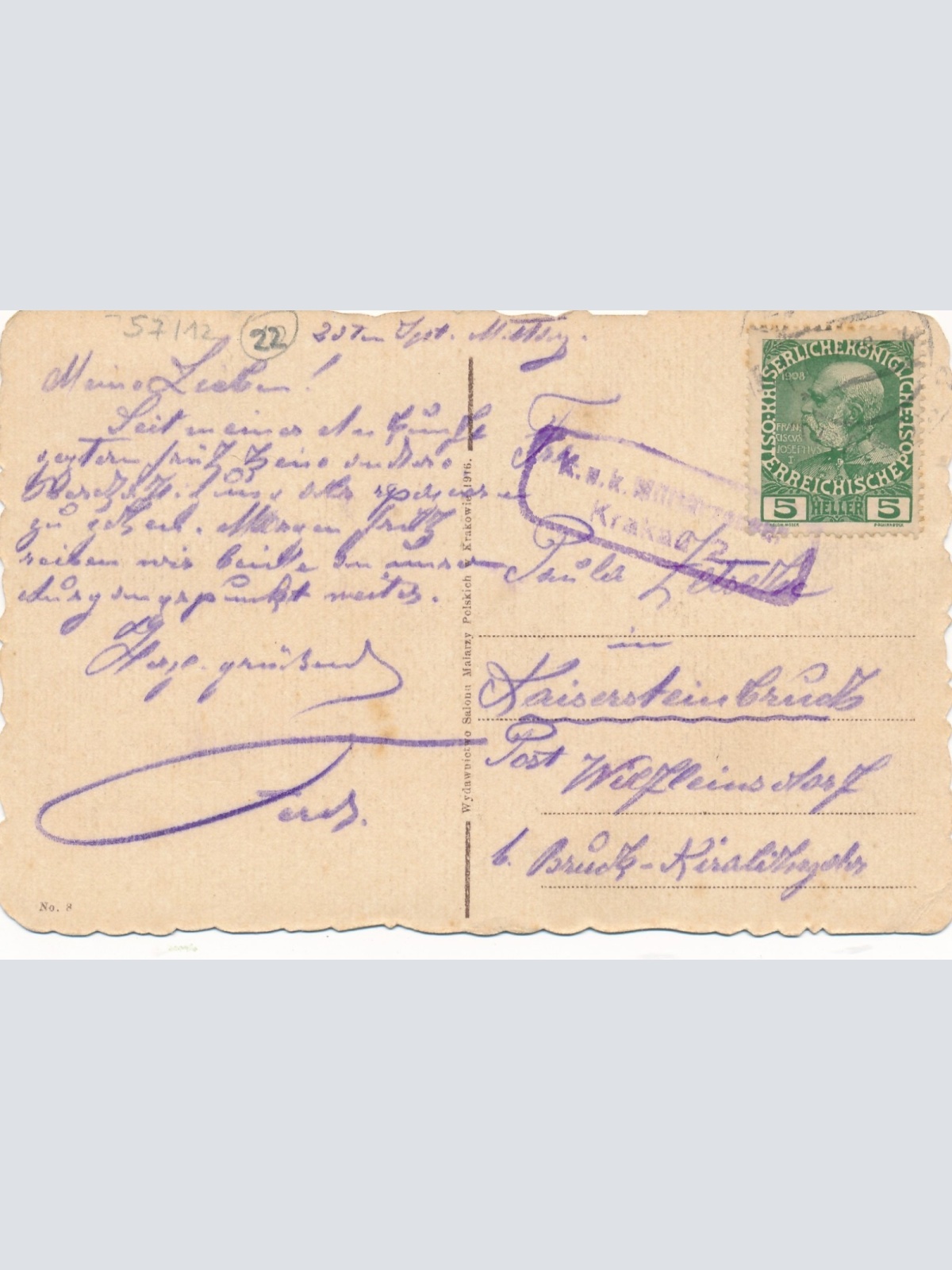 AK aus Krakow - Krakau Polen mit Marienkirche Ansichtskarte (15453)