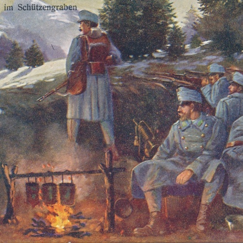 AK Militaria Siesta im Schützengraben (16018)
