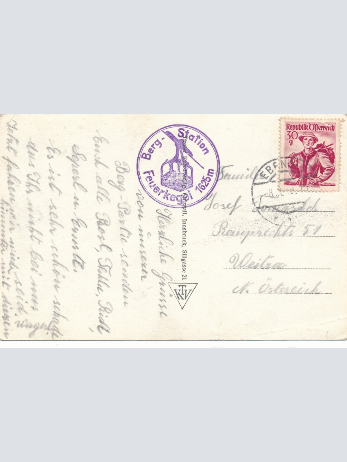 AK aus Ebensee Seilschwebebahn Oberösterreich Ansichtskarte (15478)