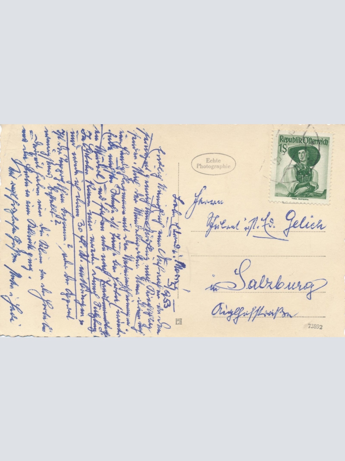 AK 2 Damen und ein Mann am Gipfelkreuz in Kirchschlag Annodazumals (15444)