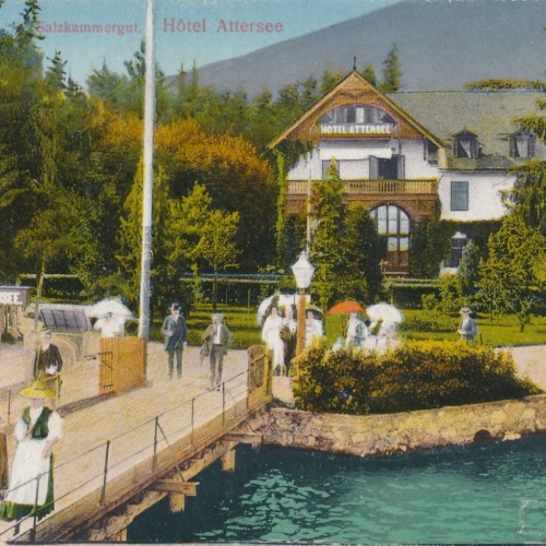 AK aus Hotel Attersee Oberösterreich Ansichtskarte (15416)