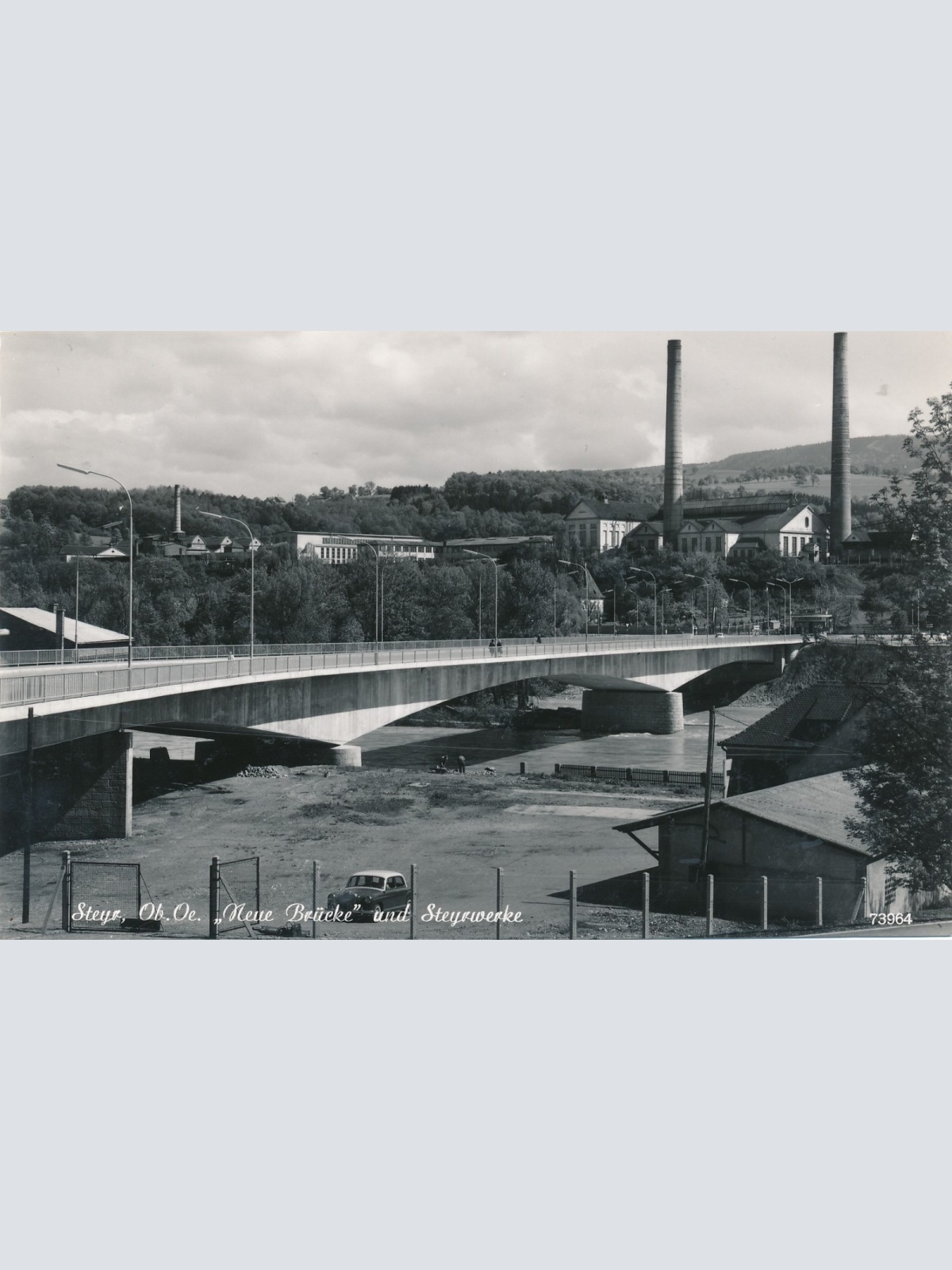 AK aus Steyr mit Neue Brücke Oberösterreich Ansichtskarte (15394)