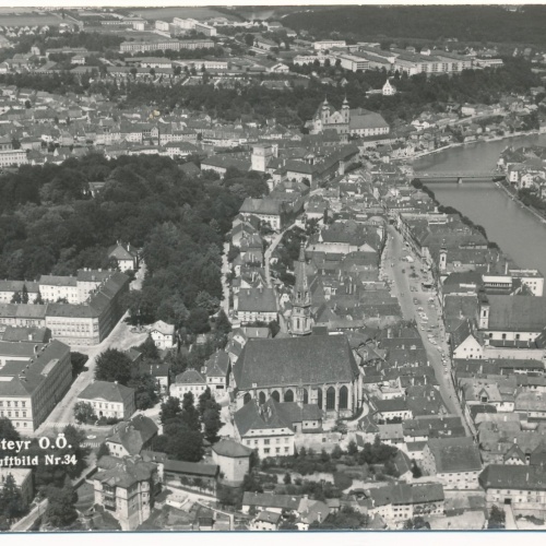 AK aus Steyr Luftbild Nr. 34 Oberösterreich Ansichtskarte (15395)