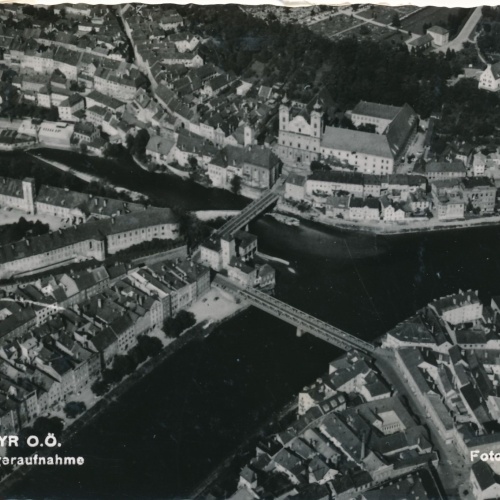 AK aus Steyr Fliegeraufnahme Oberösterreich Ansichtskarte (15397)