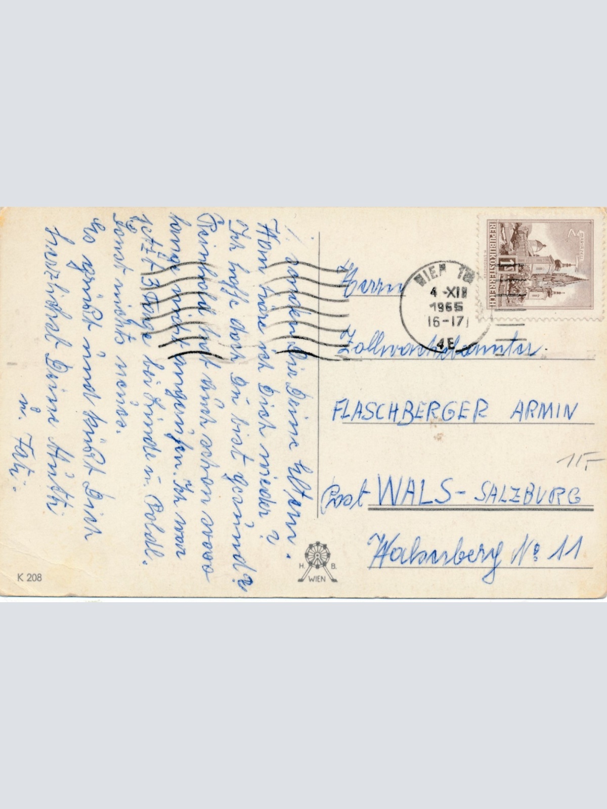 Glückwunschkarte Krampus mit Rute Ansichtskarte (15642)