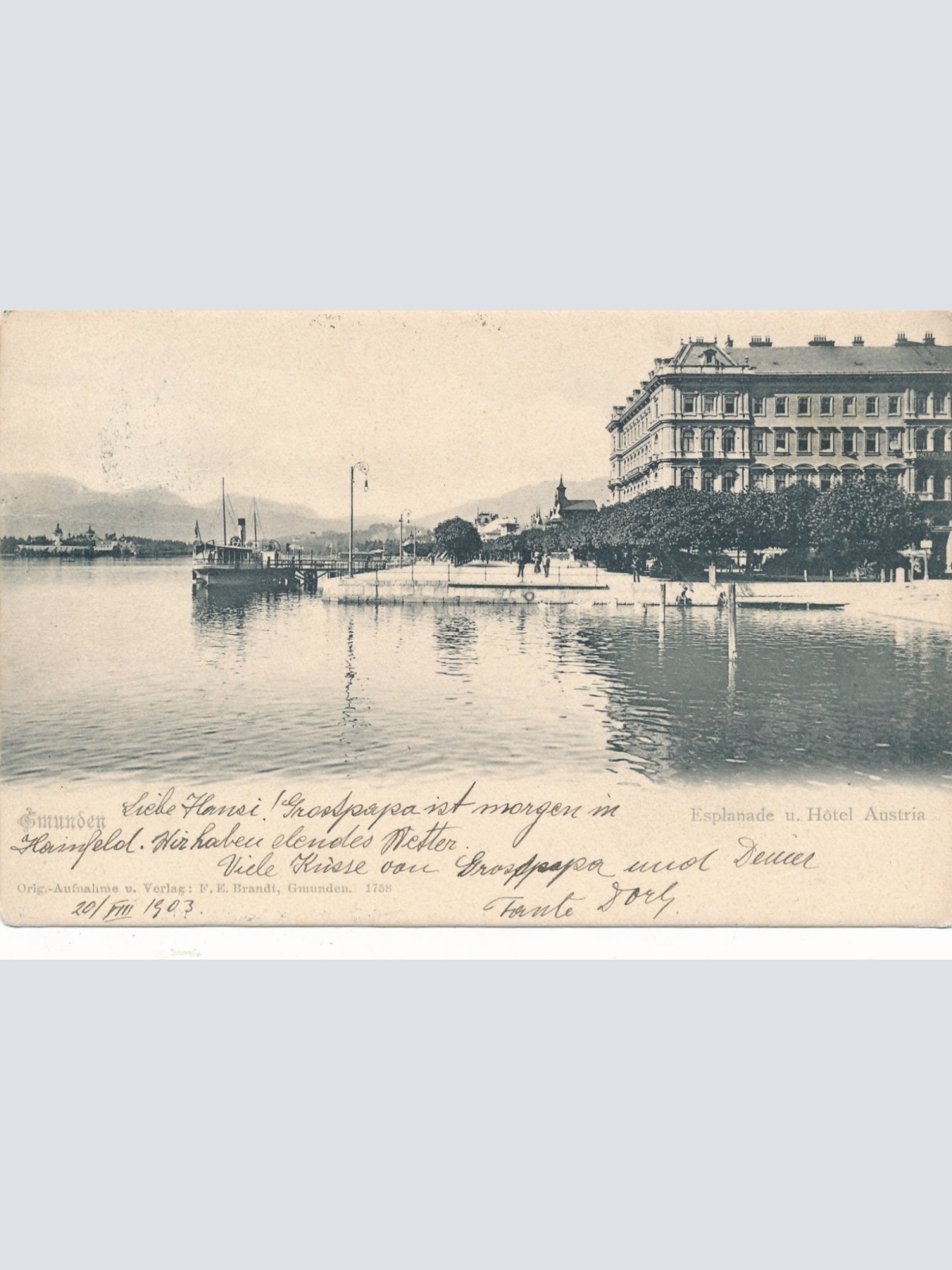 AK aus Gmunden Hotel Austria OÖ Ansichtskarte (15631)