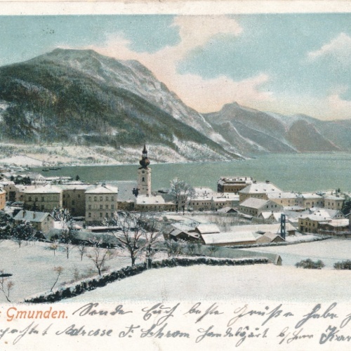 AK aus Gmunden Winter Karte OÖ Ansichtskarte (15614)