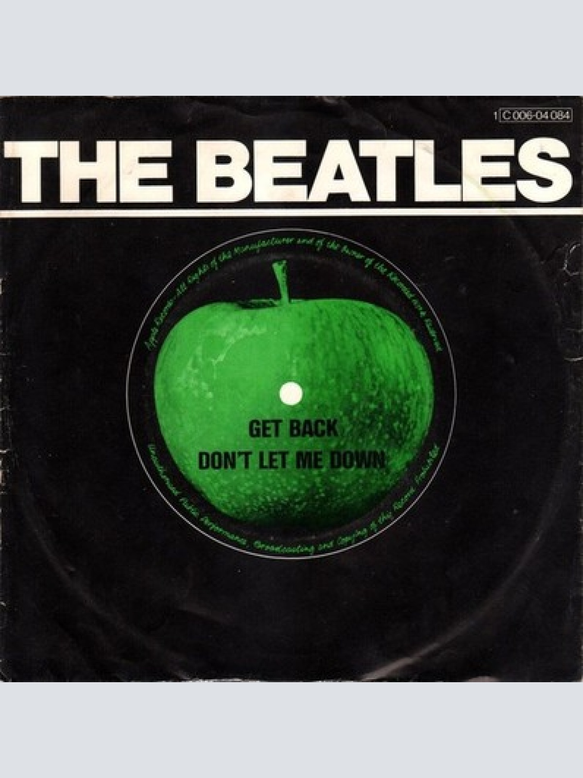 7", Single, RE The Beatles With Billy Preston - Get Back / Don't Let Me Down
