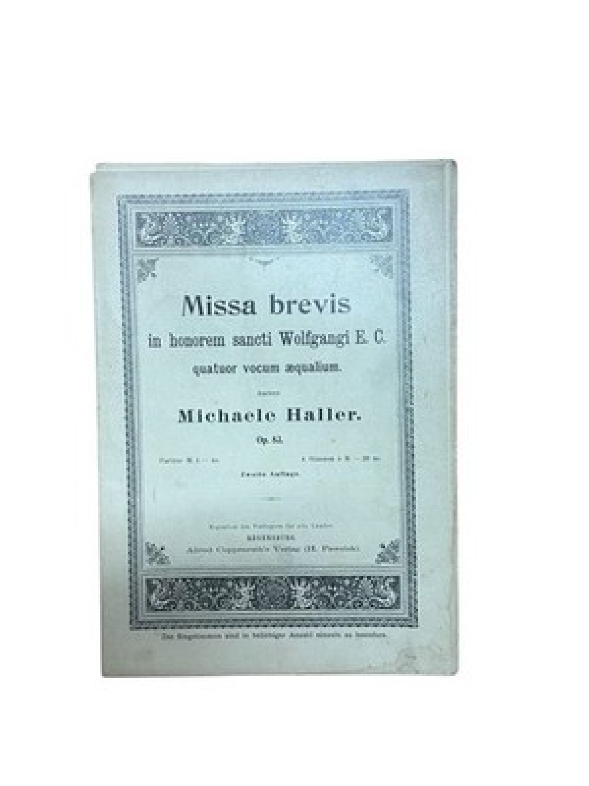 Missa brevis, op. 83 Haller, Michaele: