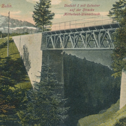 AK aus Mariazell mit Mariazellerbahn Steiermark Ansichtskarte (16500)