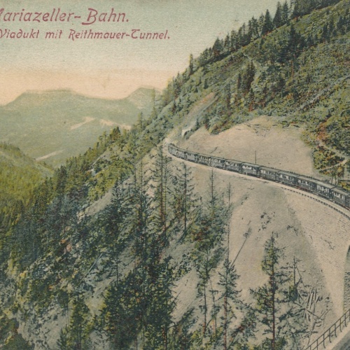 AK aus Mariazell mit Mariazellerbahn Steiermark Ansichtskarte (16501)