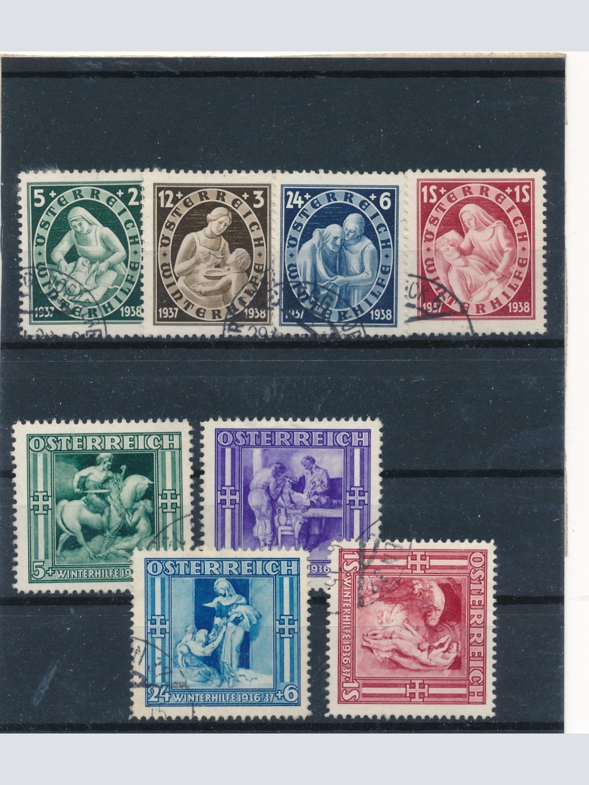Winterhilfe 3. und 4. Ausgabe  1936 - 37  gestempelt (16453)