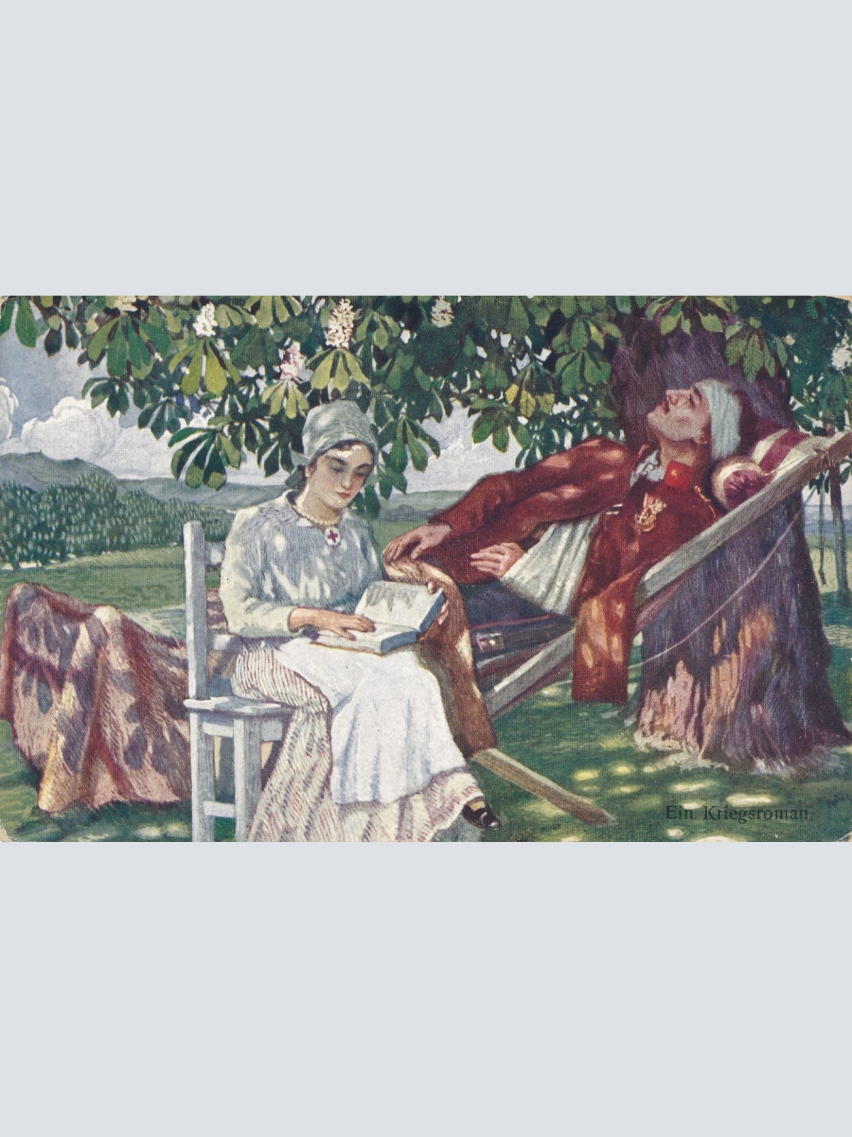 AK Militaria Verwundeter Soldat mit Krankenschwester Ansichtskarte (16485)