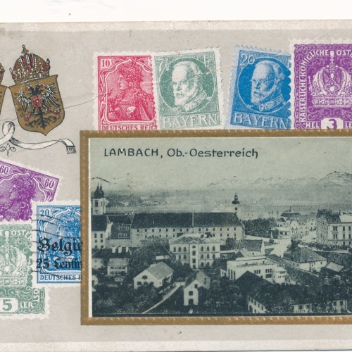 Passepartout Karte aus Lambach Oberösterreich Ansichtskarte (16402)