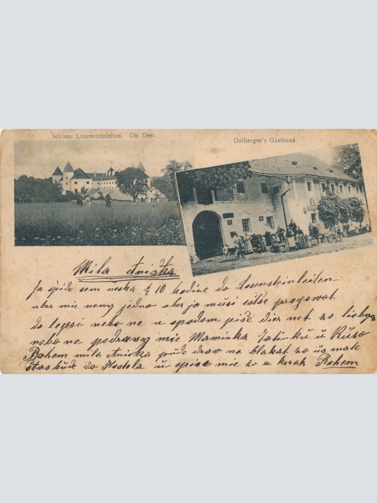 AK vom Schloss Losenstein Ozlbergers Gasthaus Ansichtskarte (16511)