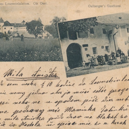AK vom Schloss Losenstein Ozlbergers Gasthaus Ansichtskarte (16511)