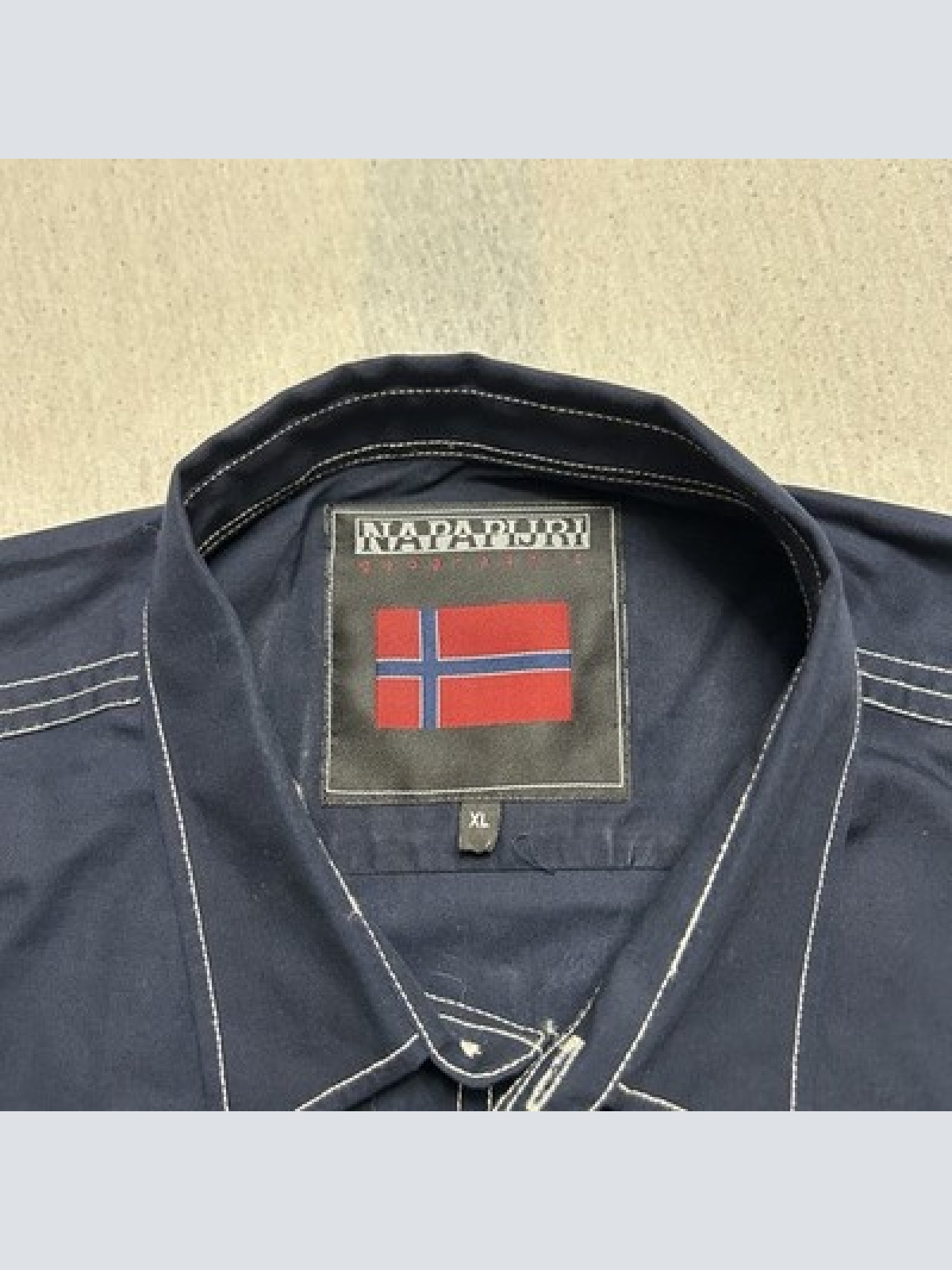 Napapijri Geographic Freizeithemd Langarm Blau Herren Größe XL Maße siehe Fotos