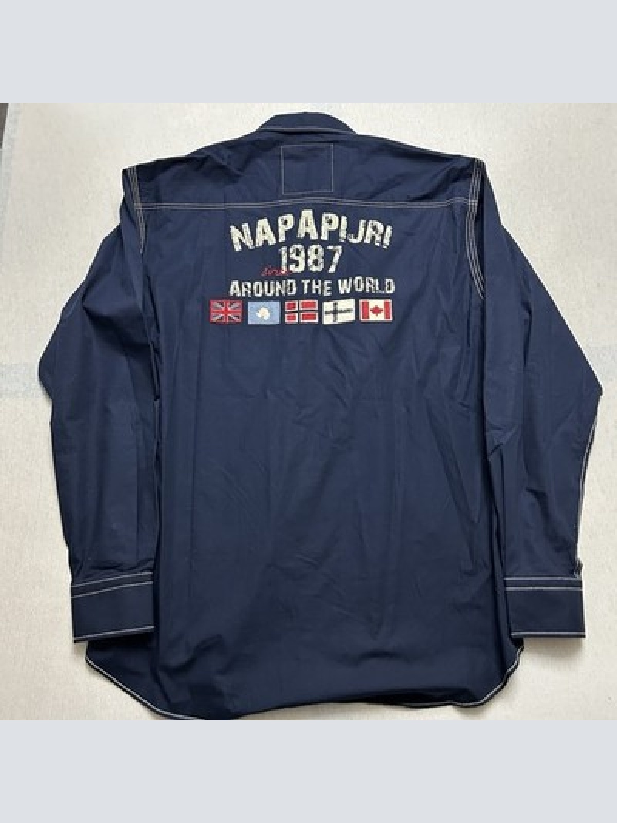 Napapijri Geographic Freizeithemd Langarm Blau Herren Größe XL Maße siehe Fotos