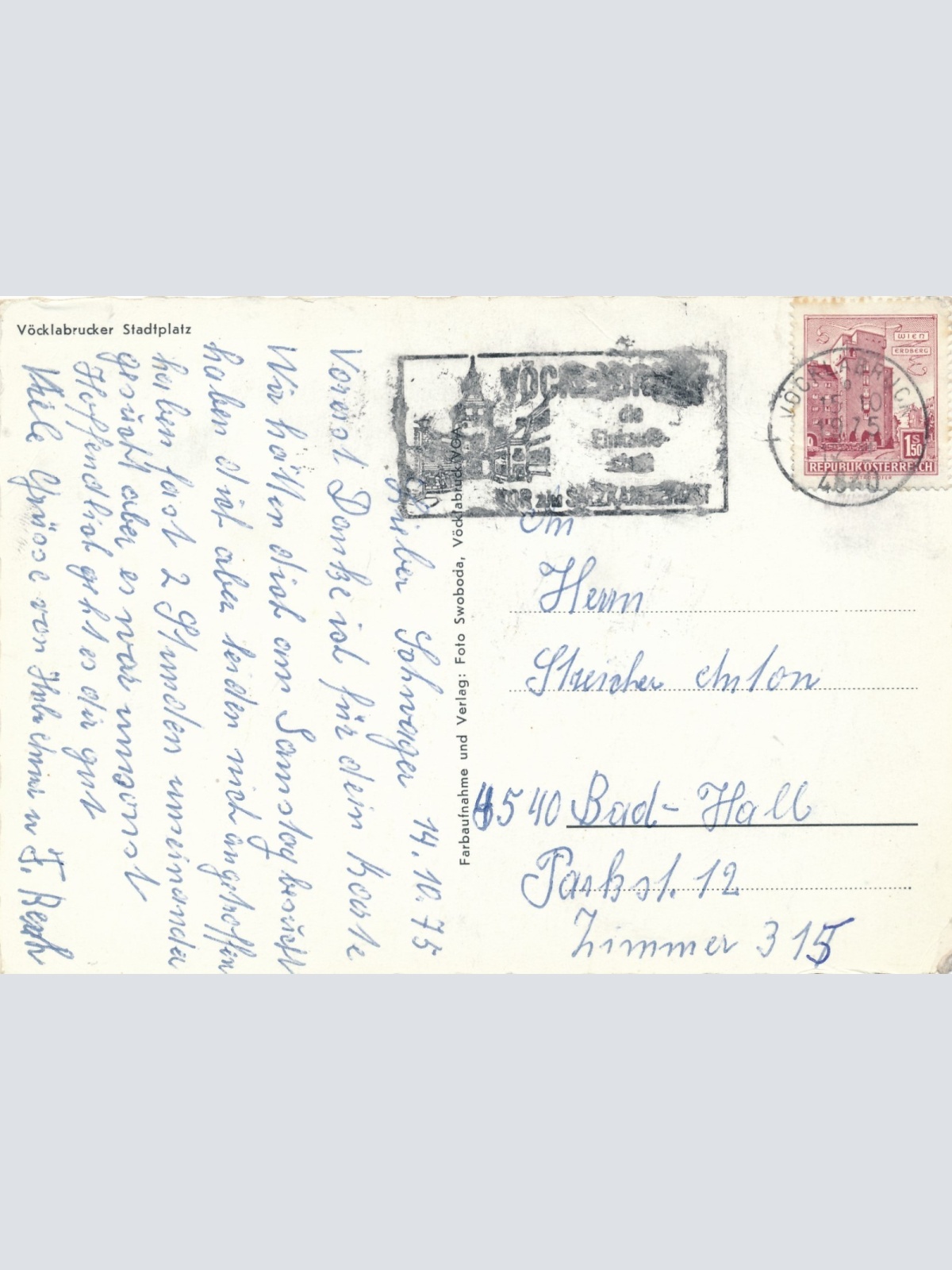 AK aus Vöcklabruck Stadtplatz mit Oldtimer Oberösterreich Ansichtskarte (16674)