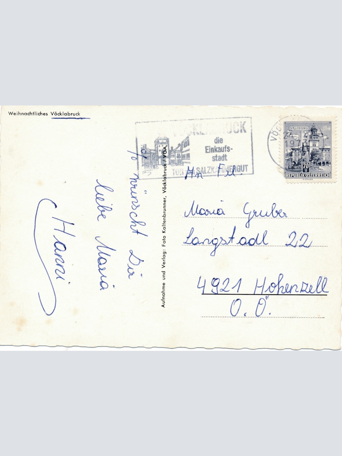 AK aus Vöcklabruck Frohe Weihnachten Oberösterreich Ansichtskarte (16678)