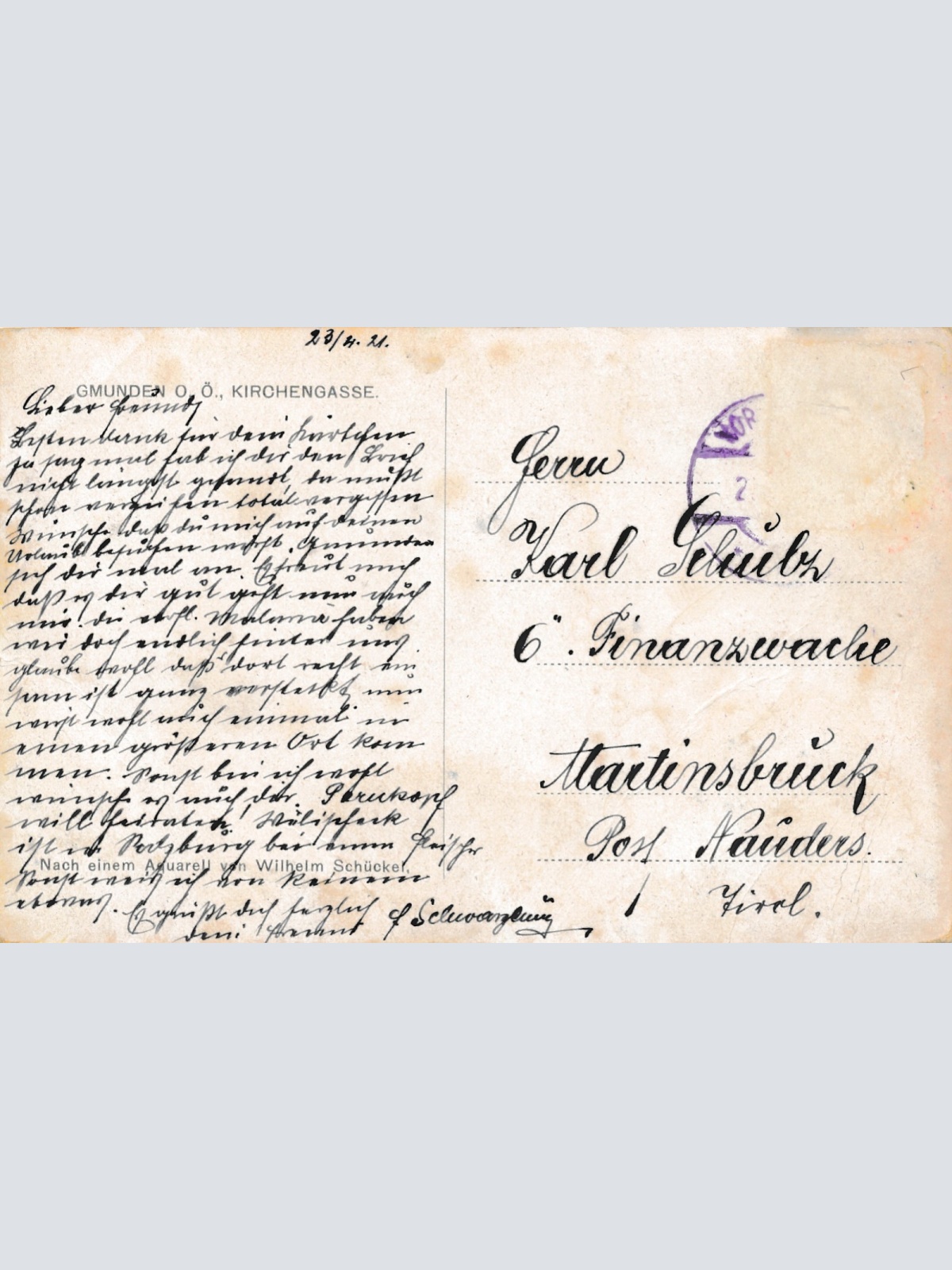 AK aus Gmunden Kirchengasse Oberösterreich Ansichtskarte (16724)