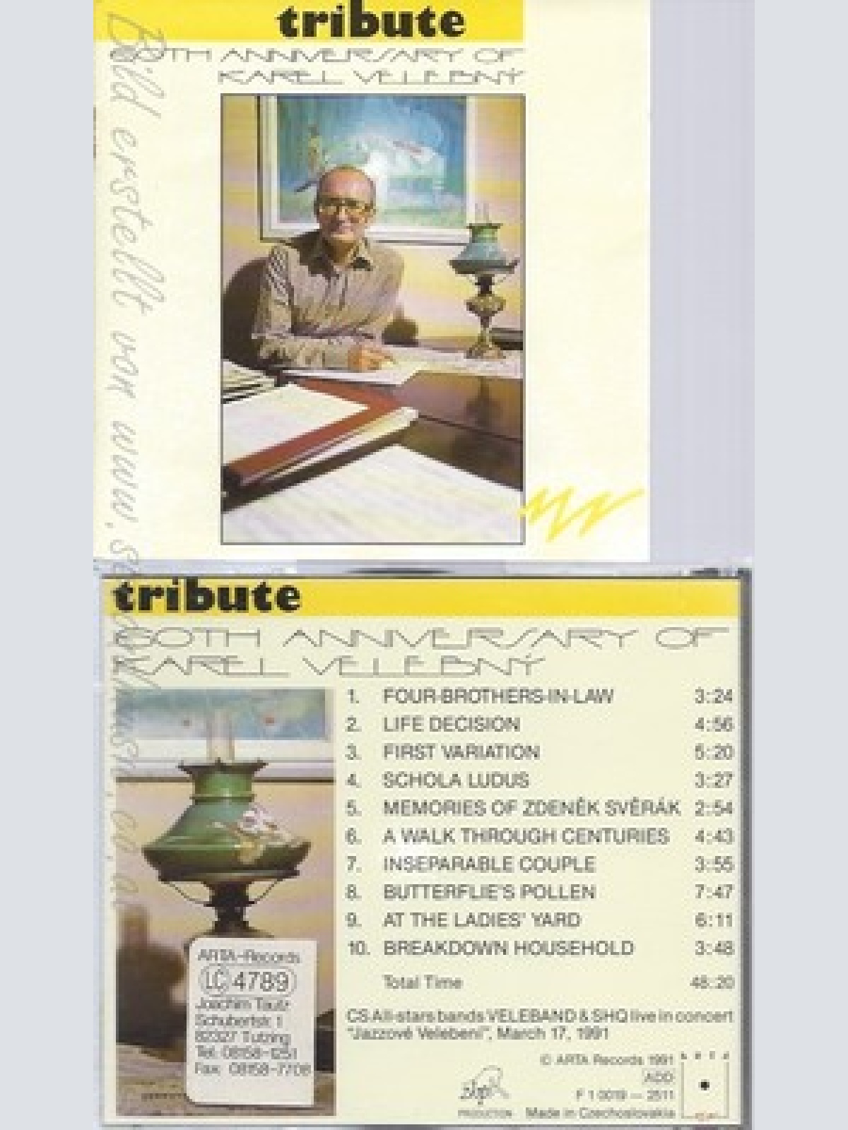 CD--TRIBUTE--60TH ANNIVERSARY OF KARELL VELLEBNY
