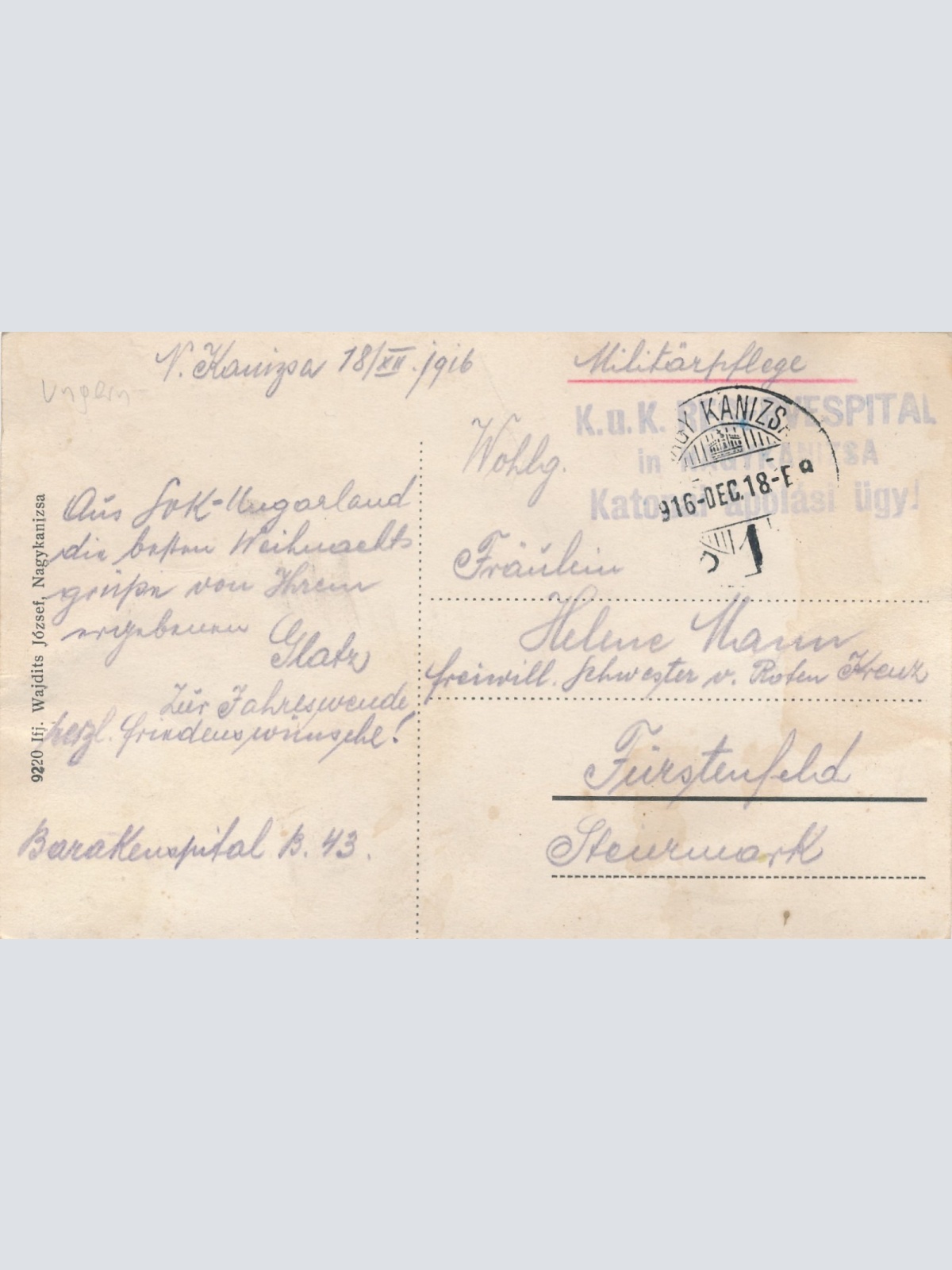 AK aus Nagykanizsa Föter Ungarn Ansichtskarte (16583)