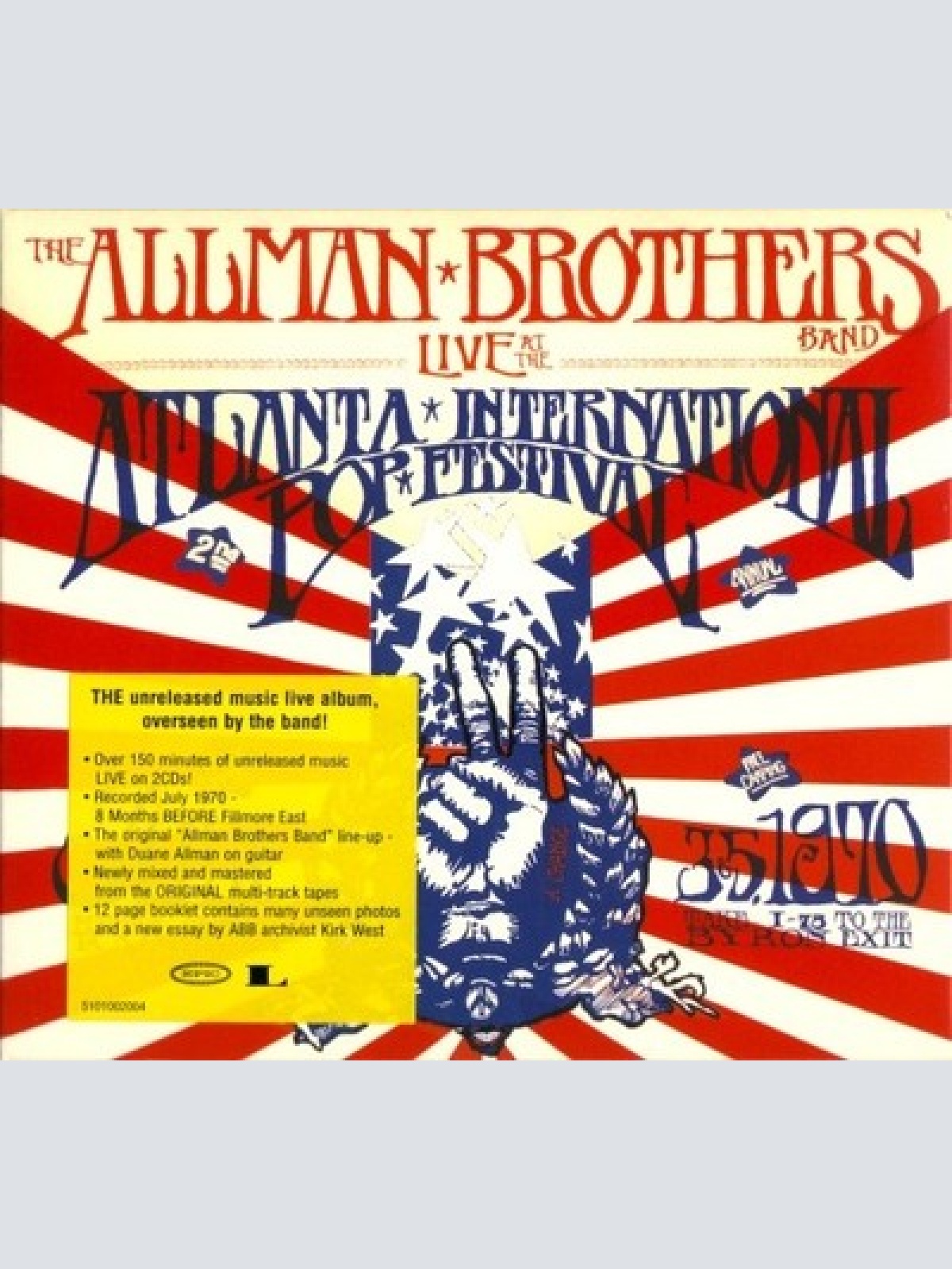 2xCD, Album The Allman Brothers Band - Live At The Atlanta International Pop ...