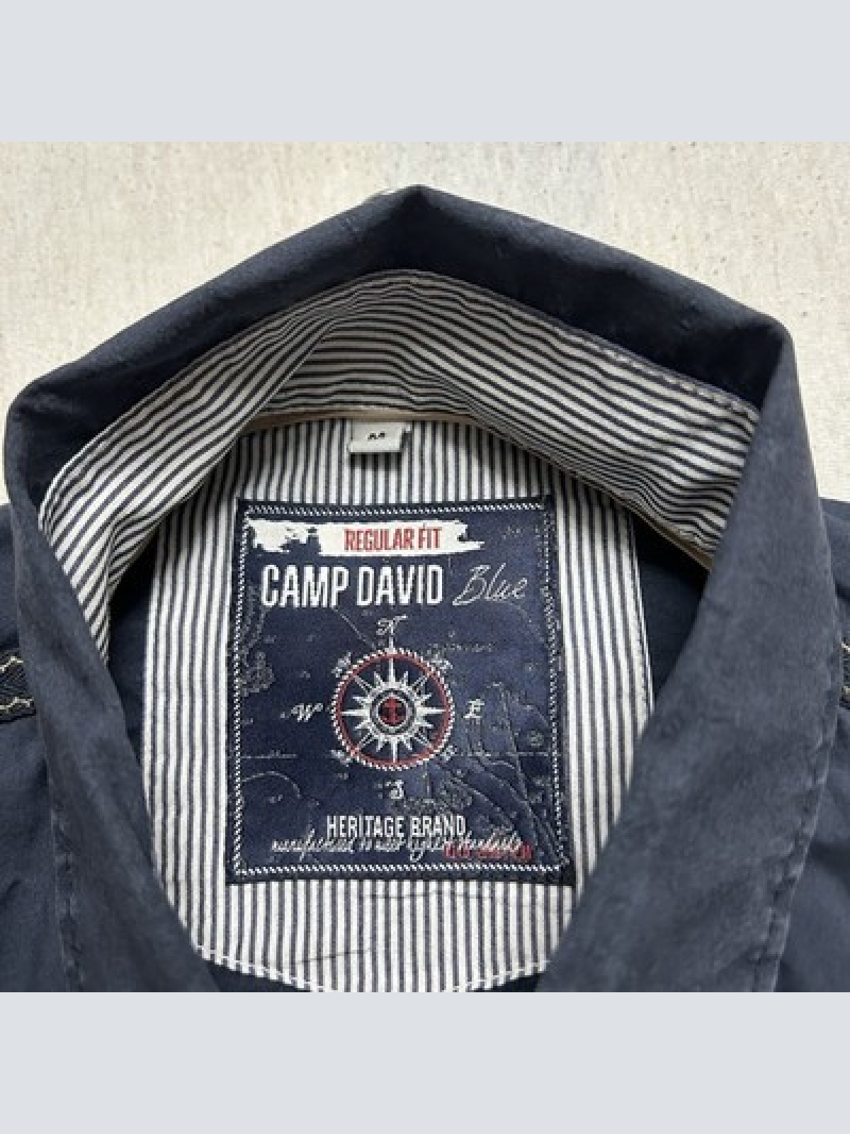 Camp David Freizeithemd Regular Fit Blau Herren Größe M Maße siehe Fotos