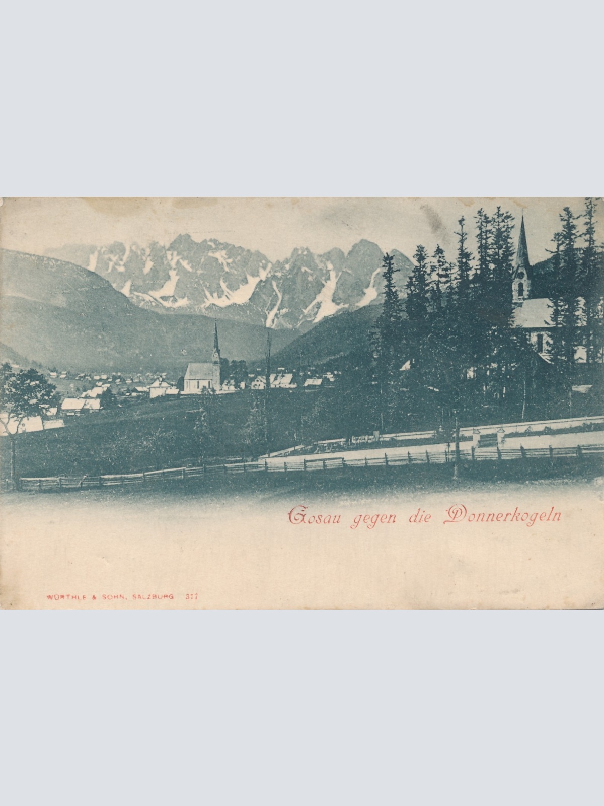 AK aus Gosau gegen die Donnerkogeln Oberösterreich Ansichtskarte (16775)