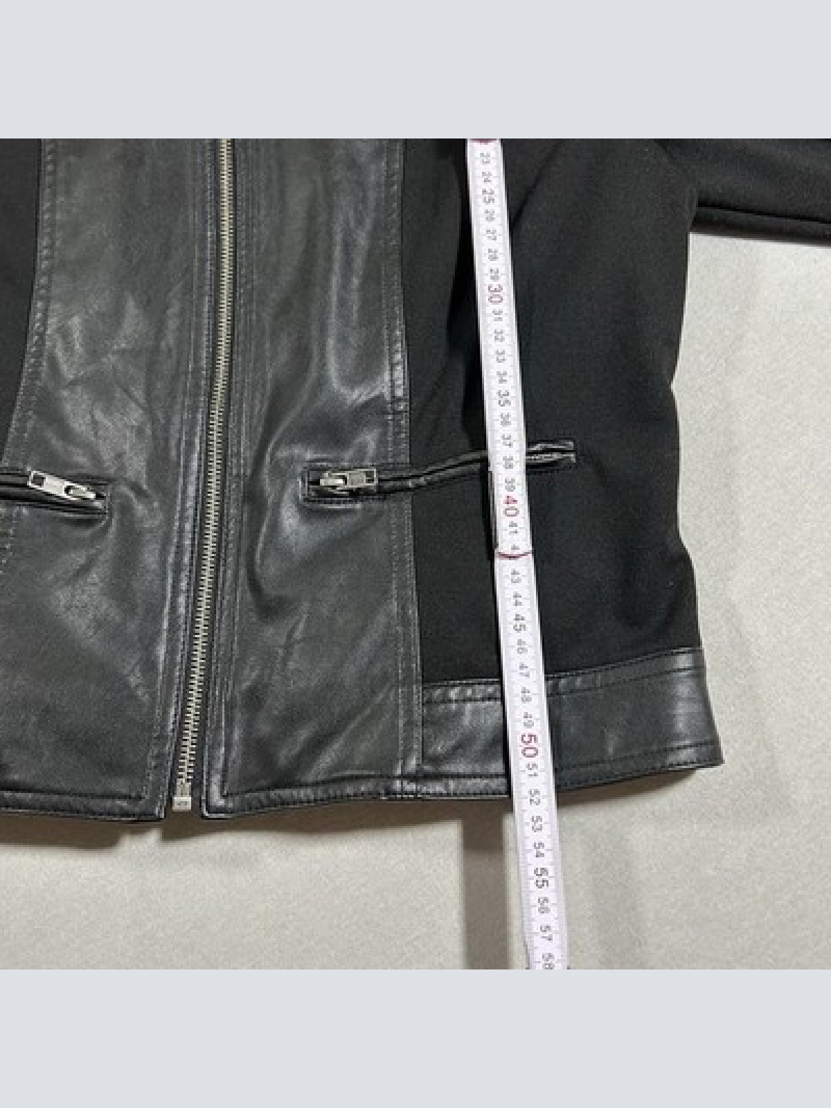 Laura Torelli Young Fashion Leder Look Jacke Schwarz Damen Größe M Maße auf Foto