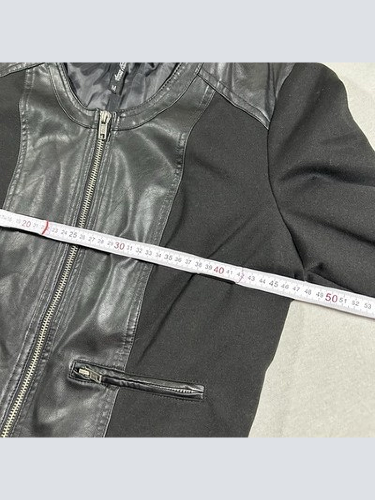 Laura Torelli Young Fashion Leder Look Jacke Schwarz Damen Größe M Maße auf Foto