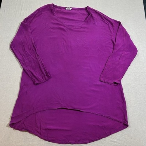 Xuna Made in Italy Langarm Bluse Lila Damen Größe L Oversize Maße auf Fotos