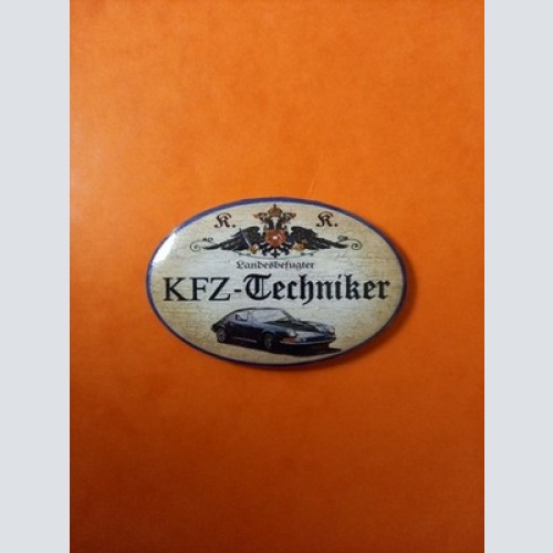 Nostalgie KuK Flaschenöffner Magnet Landesbefugter KFZ Techniker