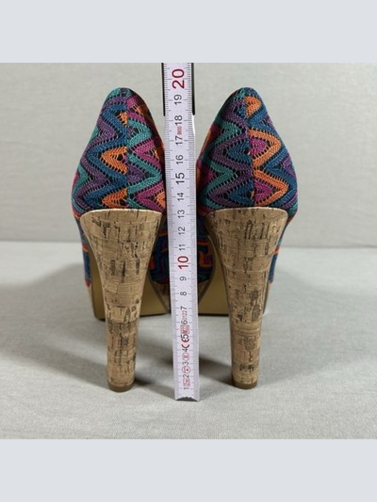 Hanna White Collection Peeptoe Pumps Bunt Größe 41 13cm Absatz Vintage Dressing