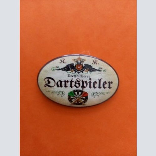 Nostalgie KuK Flaschenöffner Magnet Treffsicherer Dartspieler